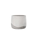 Urban Trends Collection Cement Round Pot with Embossed Column Pattern  Banded Bottom Design Gray Large 53614